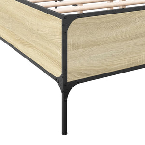 Πλαίσιο Κρεβατιού Sonoma Δρυς 200x200 εκ. Επεξ. Ξύλο & Μέταλλο