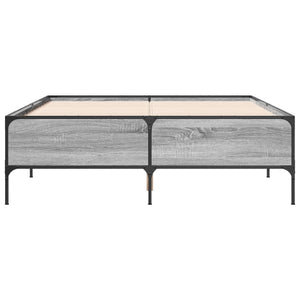 Πλαίσιο Κρεβατιού Γκρι Sonoma 120x200 εκ. Επεξ. Ξύλο & Μέταλλο
