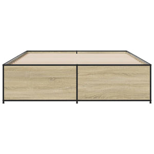 Πλαίσιο Κρεβατιού Sonoma Δρυς 160x200 εκ. Επεξ. Ξύλο & Μέταλλο
