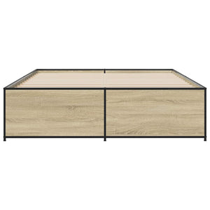 Πλαίσιο Κρεβατιού Sonoma Δρυς 150x200 εκ. Επεξ. Ξύλο & Μέταλλο