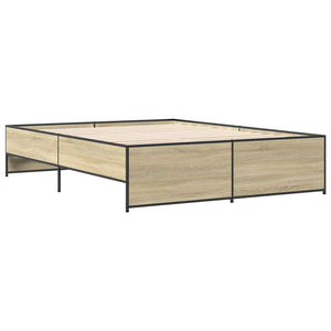 Πλαίσιο Κρεβατιού Sonoma Δρυς 150x200 εκ. Επεξ. Ξύλο & Μέταλλο