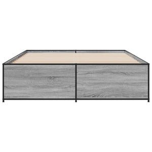 Πλαίσιο Κρεβατιού Γκρι Sonoma 150x200 εκ. Επεξ. Ξύλο & Μέταλλο