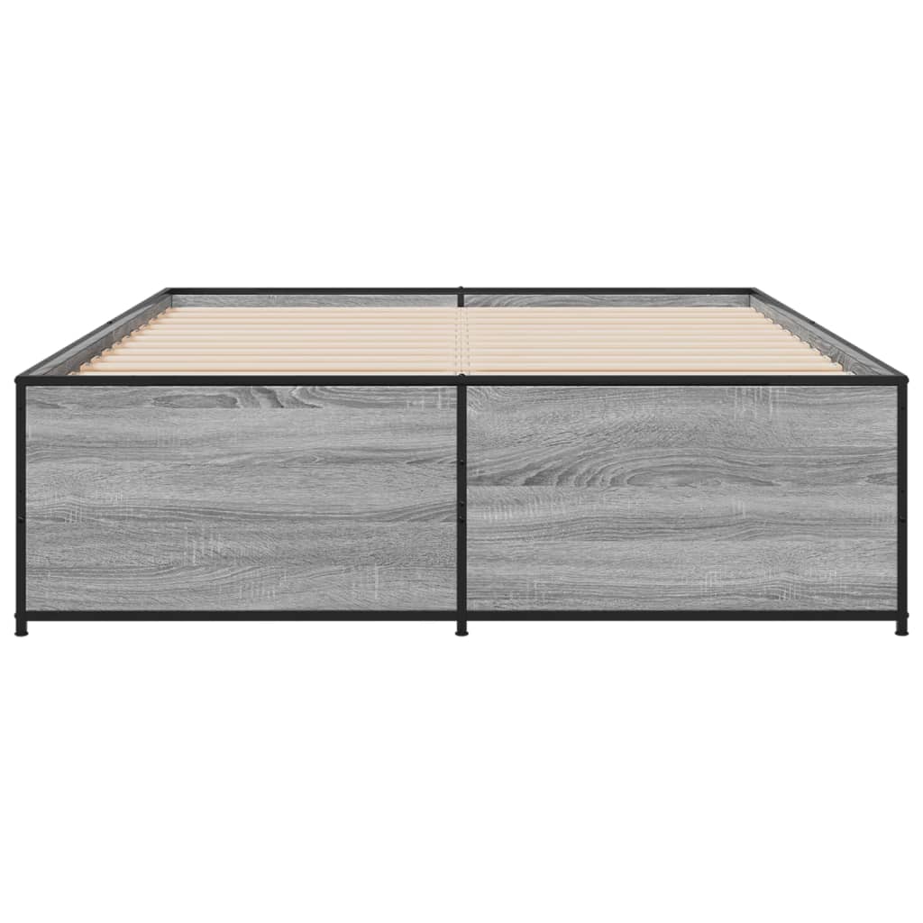 Πλαίσιο Κρεβατιού Γκρι Sonoma 120x200 εκ. Επεξ. Ξύλο & Μέταλλο