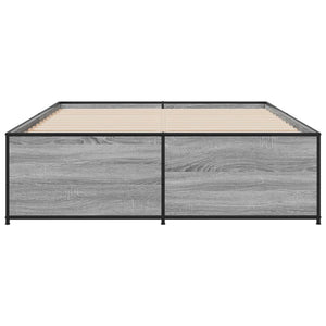 Πλαίσιο Κρεβατιού Γκρι Sonoma 120x200 εκ. Επεξ. Ξύλο & Μέταλλο - Pakobazaar