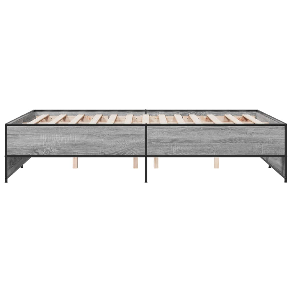 Πλαίσιο Κρεβατιού Γκρι Sonoma 120x200 εκ. Επεξ. Ξύλο & Μέταλλο