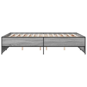 Πλαίσιο Κρεβατιού Γκρι Sonoma 120x200 εκ. Επεξ. Ξύλο & Μέταλλο - Pakobazaar