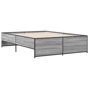 Πλαίσιο Κρεβατιού Γκρι Sonoma 120x200 εκ. Επεξ. Ξύλο & Μέταλλο - Pakobazaar