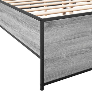 Πλαίσιο Κρεβατιού Γκρι Sonoma 120x200 εκ. Επεξ. Ξύλο & Μέταλλο - Pakobazaar