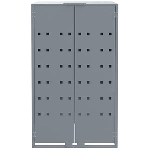 Πλαίσιο Κάδων Απορριμμάτων 5 Κάδοι Γκρι 345x79x117 εκ. Ατσάλι