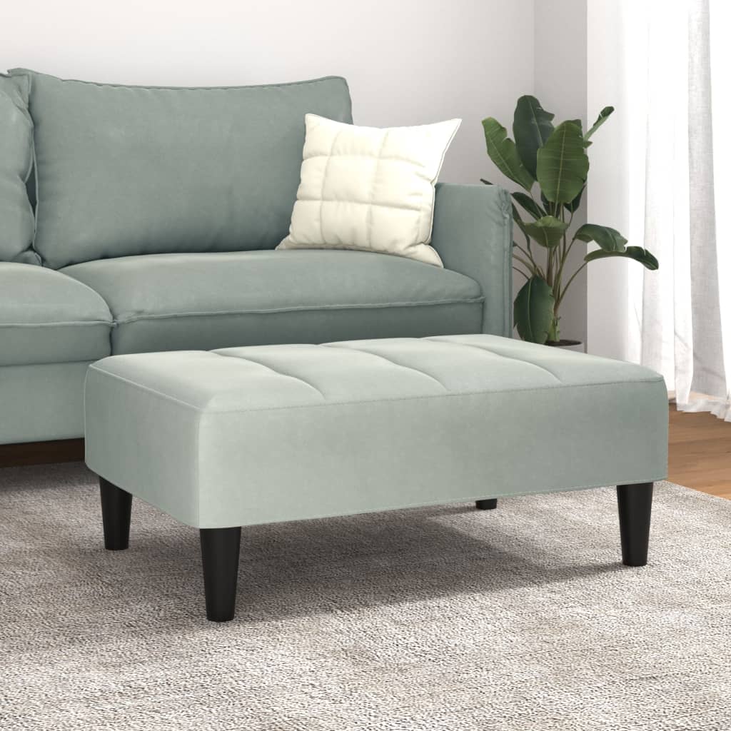 Υποπόδιο Ανοιχτό Γκρι 77x55x31 εκ. Βελούδινο