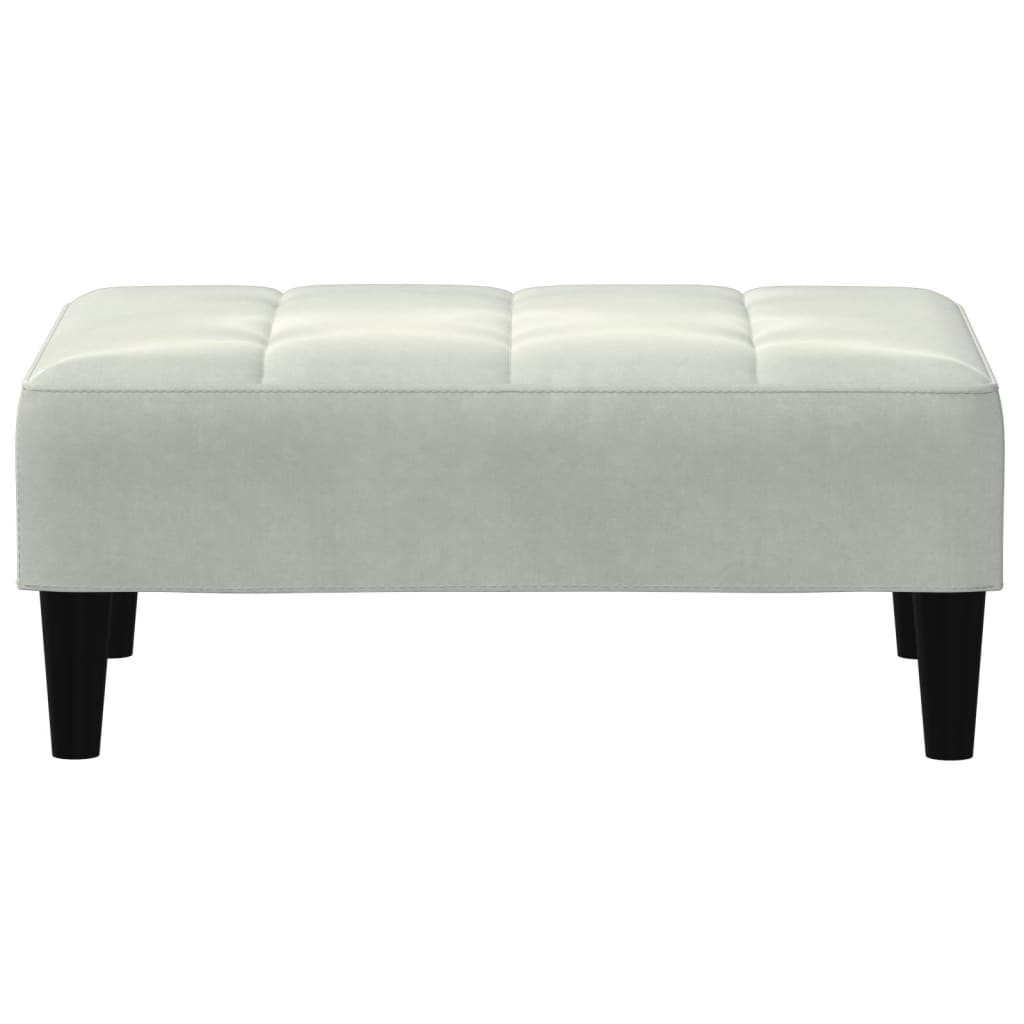 Υποπόδιο Ανοιχτό Γκρι 77x55x31 εκ. Βελούδινο