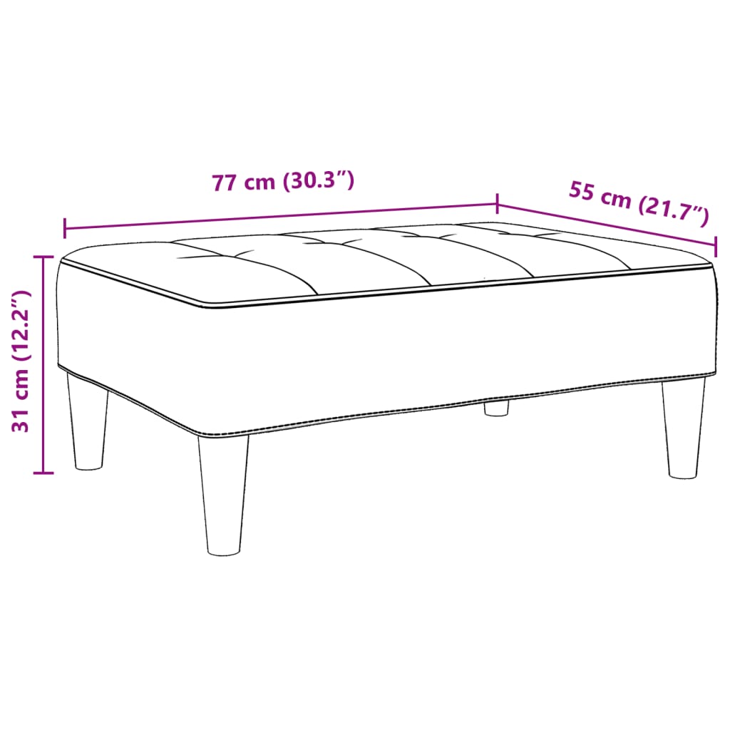 Υποπόδιο Μαύρο 77x55x31 εκ. Υφασμάτινο