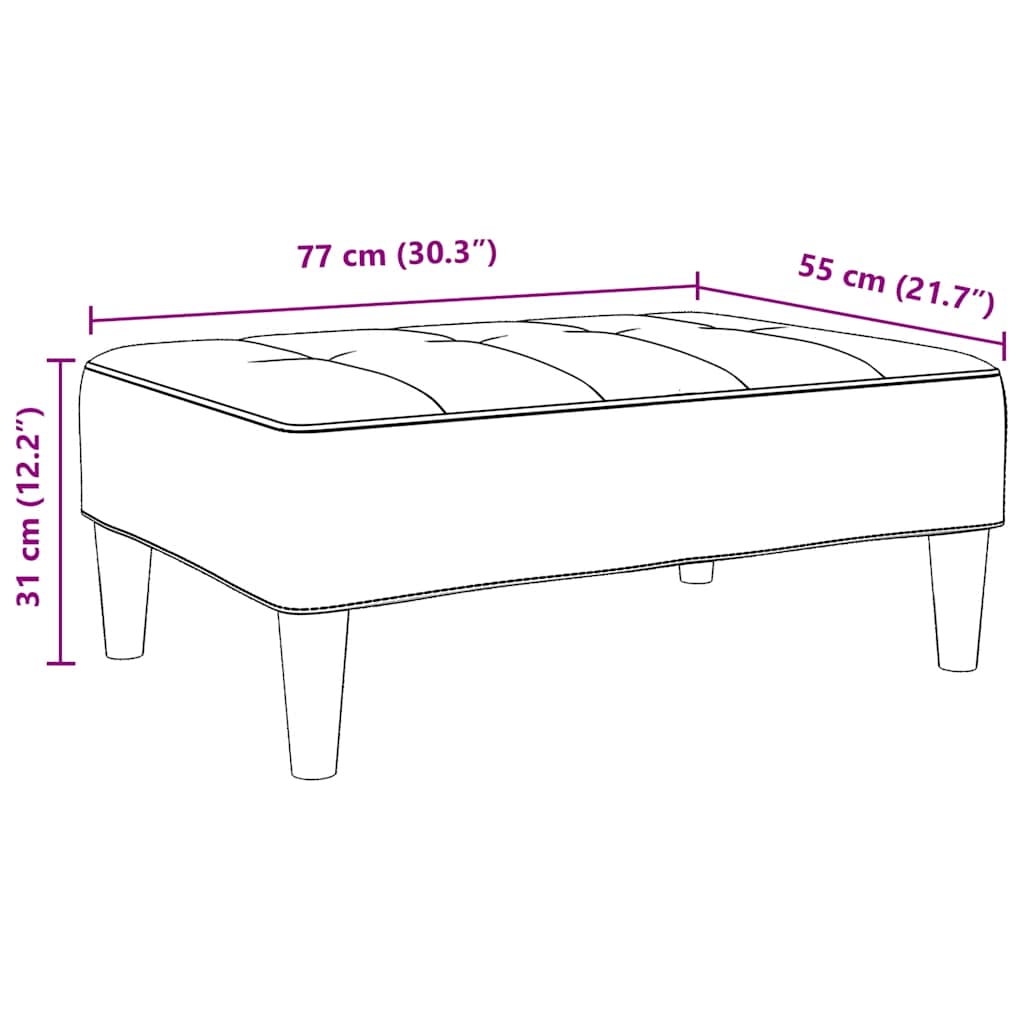 Υποπόδιο Μπλε 77x55x31 εκ. Βελούδινο
