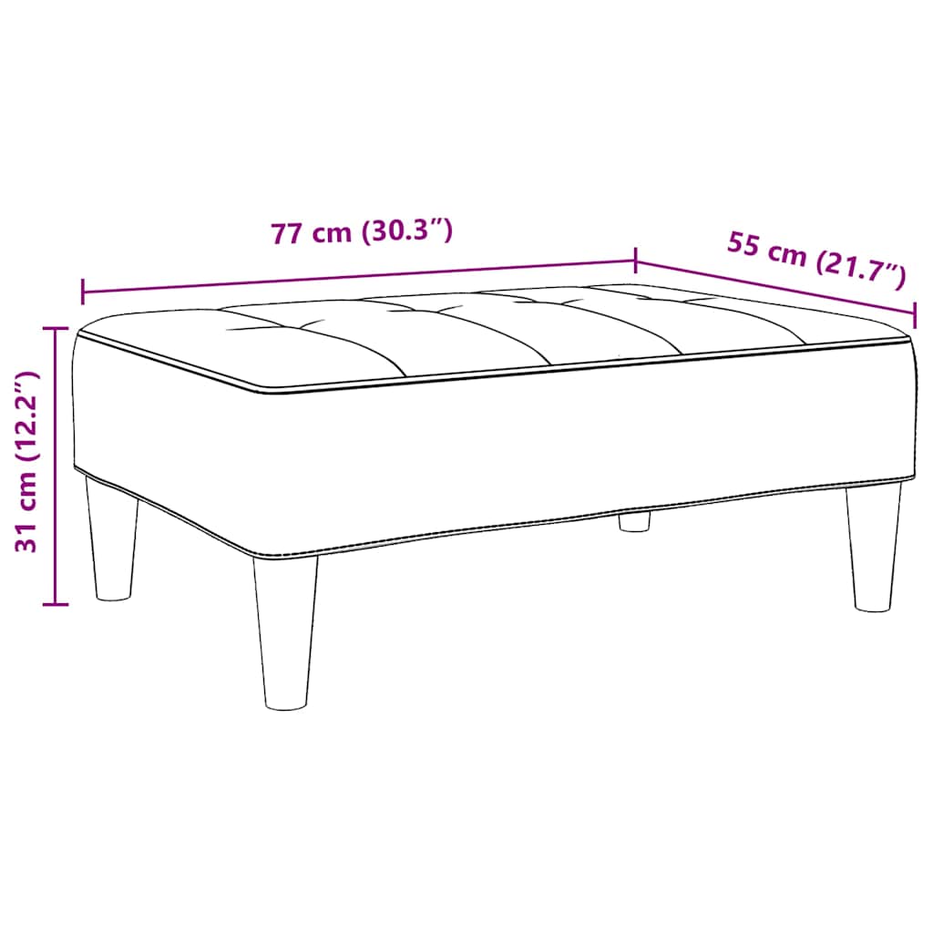 Σκαμπό/Υποπόδιο Κίτρινο 77x55x31 εκ. Βελούδινο