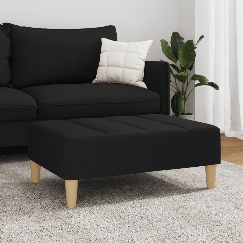 Υποπόδιο Μαύρο 77x55x31 εκ. Υφασμάτινο