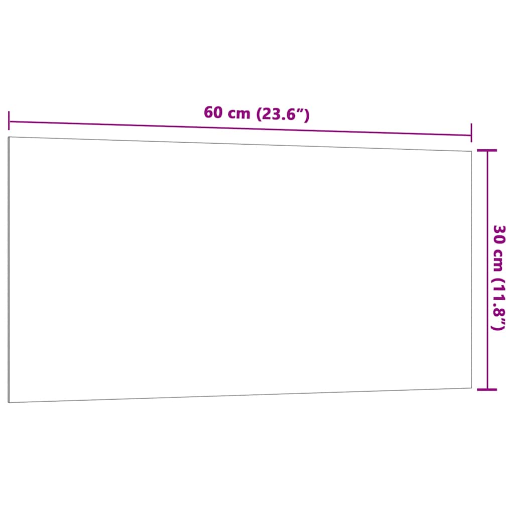 Πίνακας Επιτοίχιος Μαγνητικός Μαύρος 60 x 30 εκ. Ψημένο Γυαλί