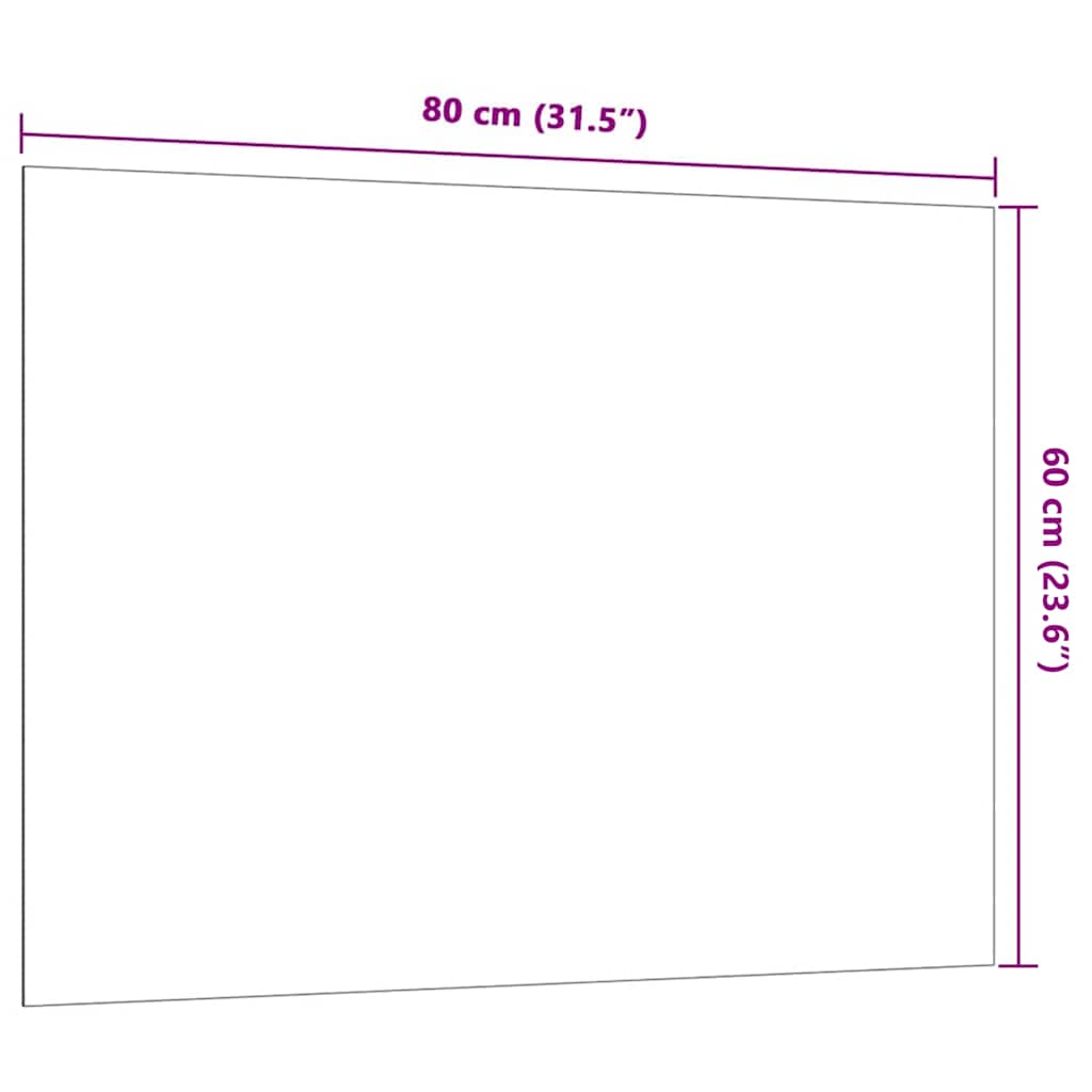Πίνακας Επιτοίχιος Μαγνητικός Μαύρος 80x60 εκ. από Ψημένο Γυαλί