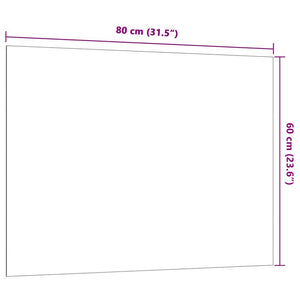 Πίνακας Επιτοίχιος Μαγνητικός Μαύρος 80x60 εκ. από Ψημένο Γυαλί