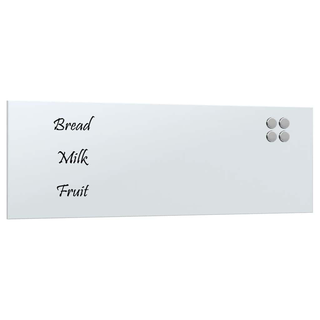 Πίνακας Επιτοίχιος Μαγνητικός Λευκός 80 x 30 εκ. Ψημένο Γυαλί - Pakobazaar