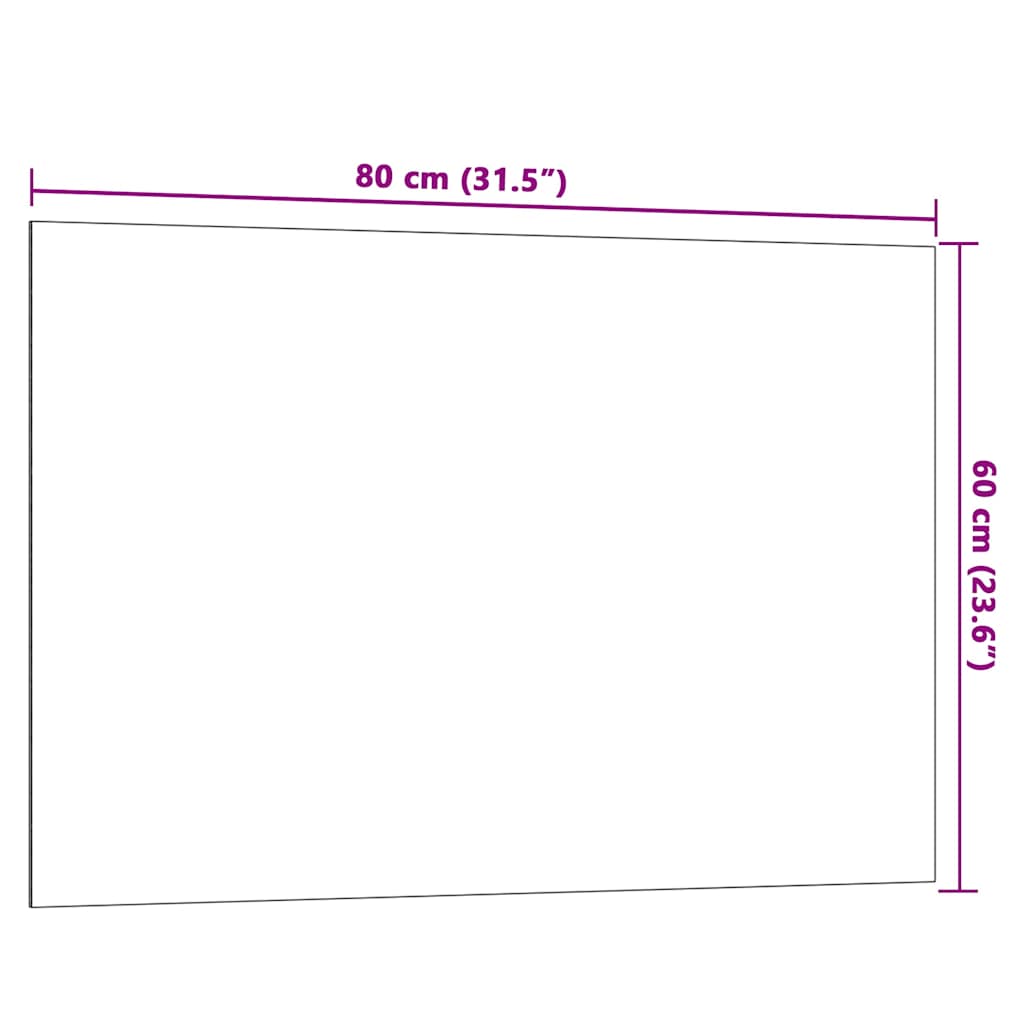 Πίνακας Επιτοίχιος Μαγνητικός Λευκός 80 x 60 εκ. Ψημένο Γυαλί