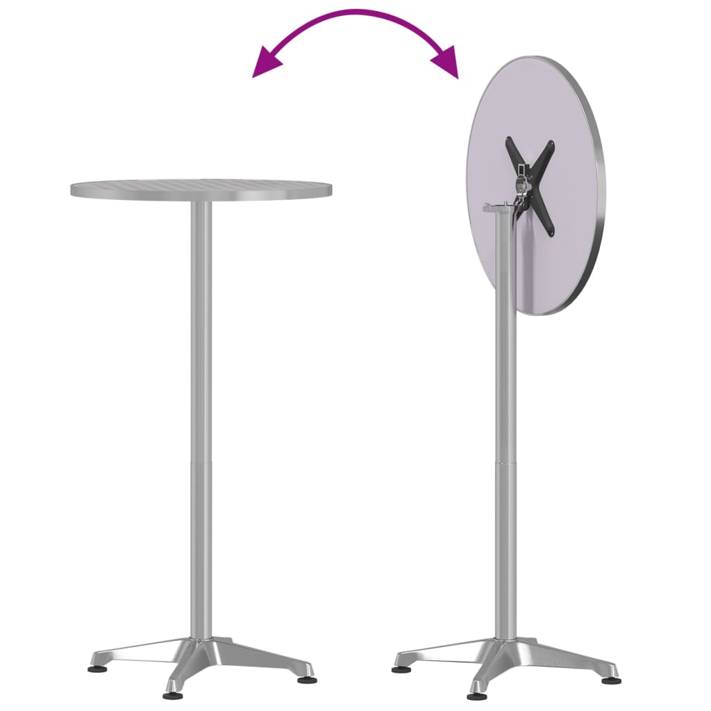 Τραπέζι Μπαρ Εξ. Χώρου Ρυθμ. Ύψος Ø59,5x70/114,5 εκ. Αλουμινίου