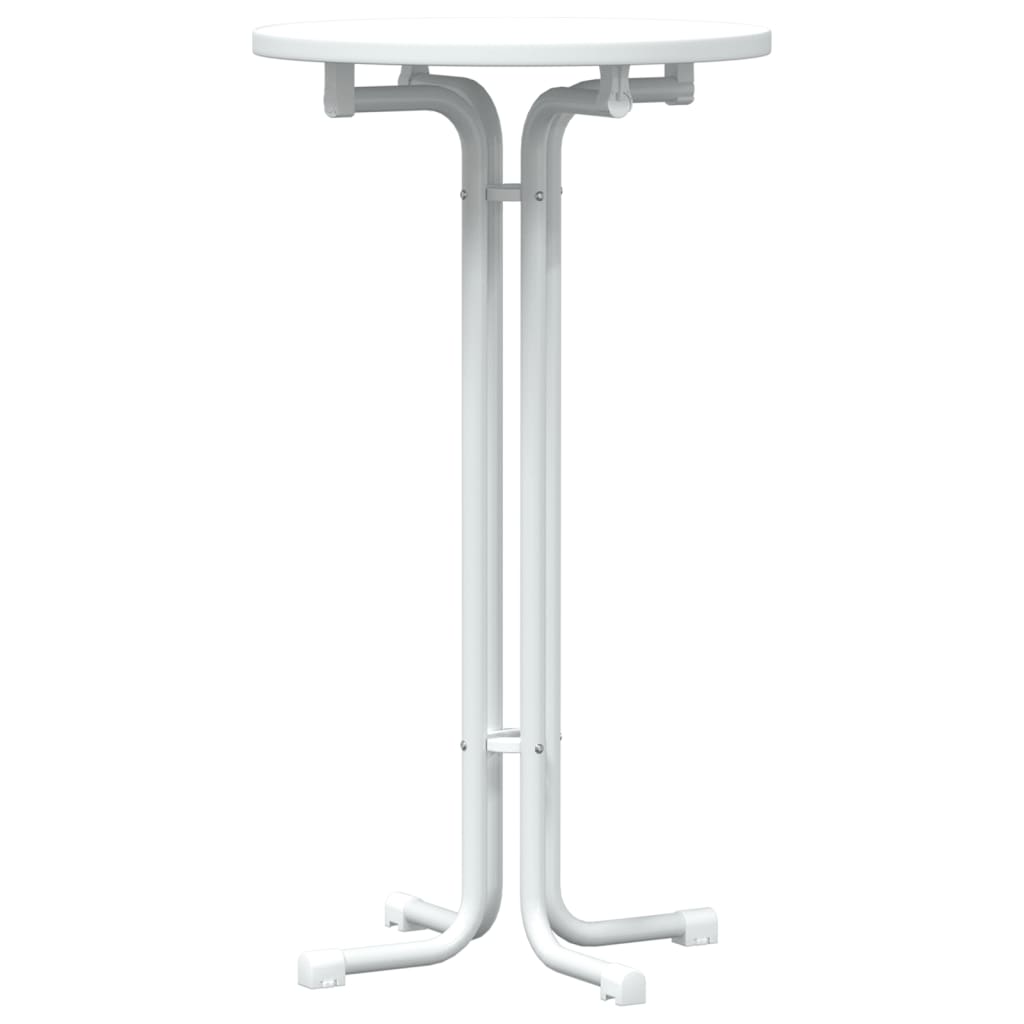 Τραπέζι Μπαρ Λευκή Ø60x110 εκ. από Επεξεργασμένο Ξύλο/Ατσάλι