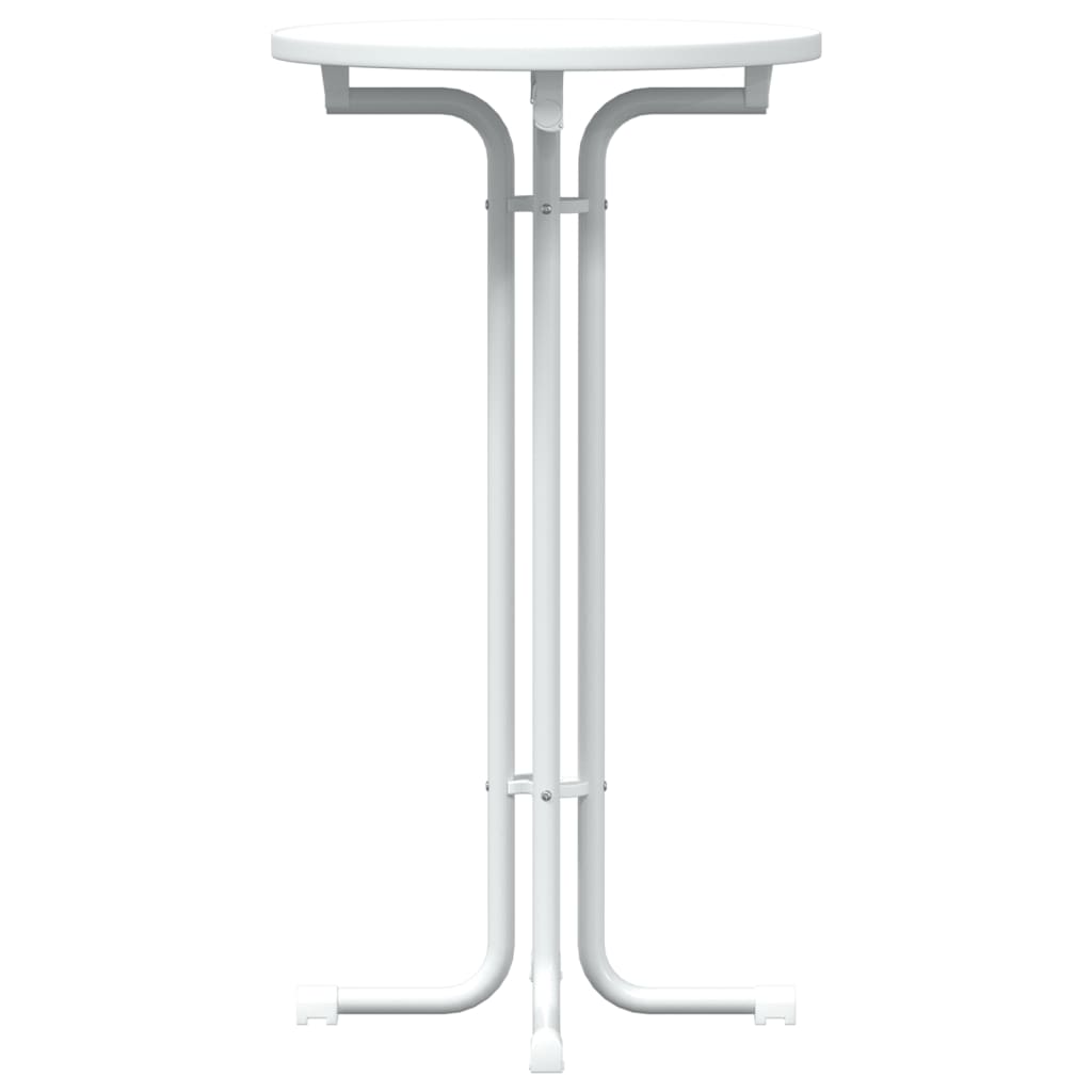 Τραπέζι Μπαρ Λευκή Ø60x110 εκ. από Επεξεργασμένο Ξύλο/Ατσάλι