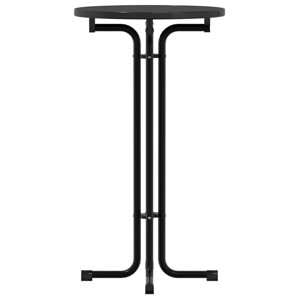 Τραπέζι Μπαρ Μαύρη Ø60x110 εκ. από Επεξεργασμένο Ξύλο/Ατσάλι