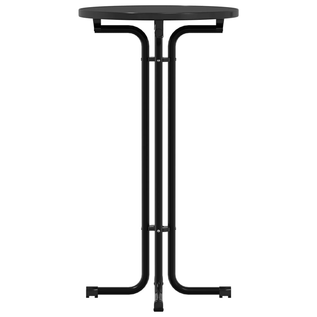 Τραπέζι Μπαρ Μαύρη Ø60x110 εκ. από Επεξεργασμένο Ξύλο/Ατσάλι