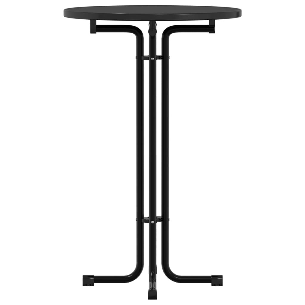 Τραπέζι Μπαρ Μαύρη Ø70x110 εκ. από Επεξεργασμένο Ξύλο/Ατσάλι