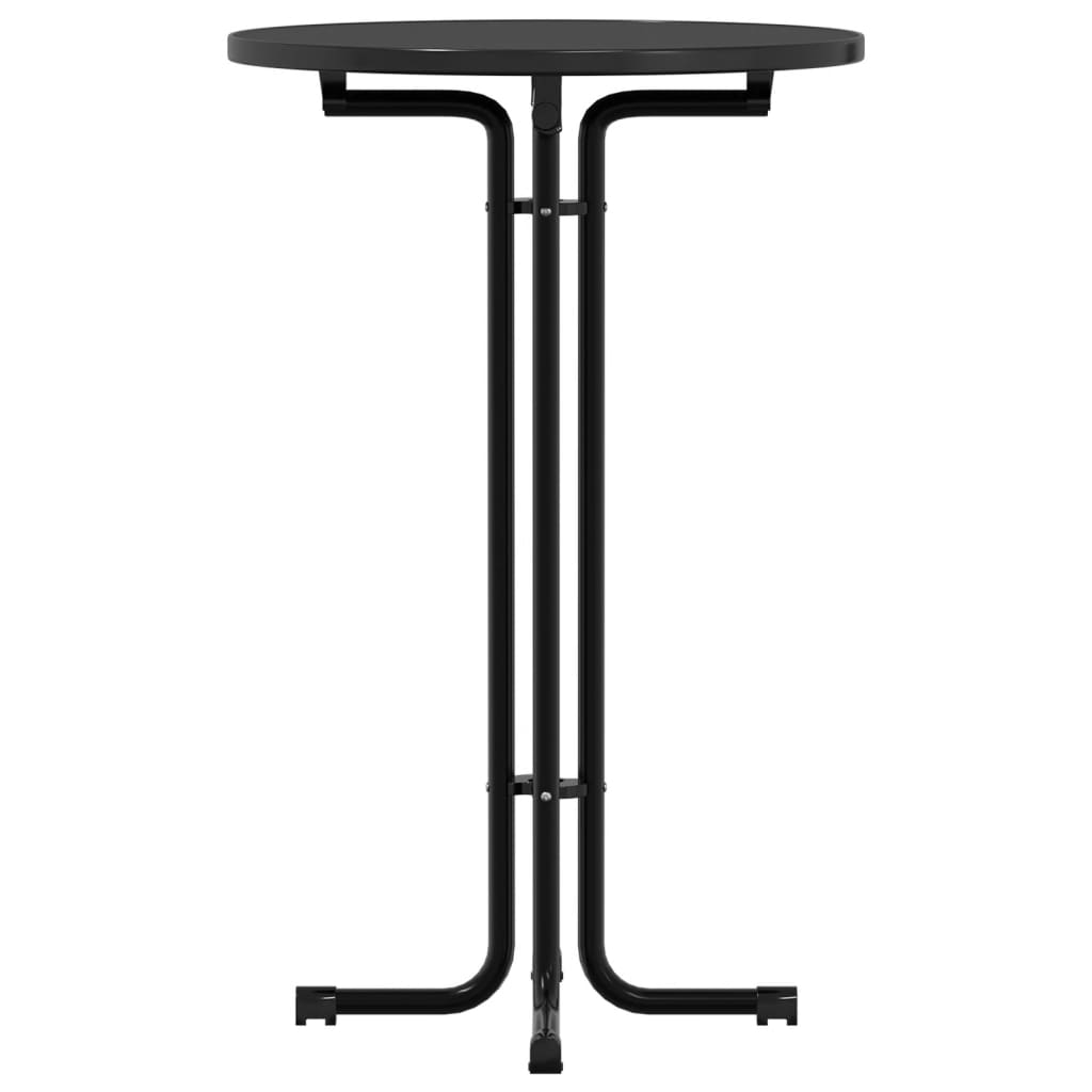 Τραπέζι Μπαρ Μαύρη Ø70x110 εκ. από Επεξεργασμένο Ξύλο/Ατσάλι