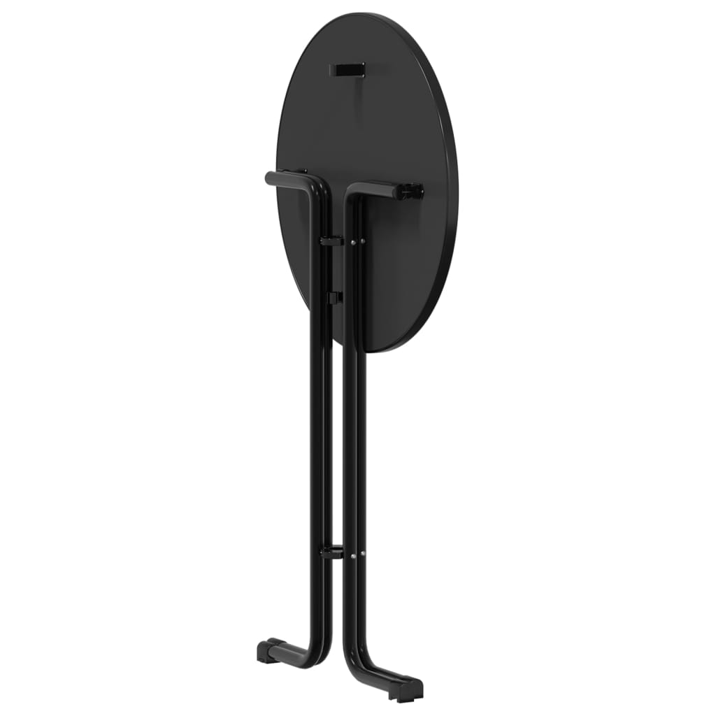 Τραπέζι Μπαρ Μαύρη Ø70x110 εκ. από Επεξεργασμένο Ξύλο/Ατσάλι