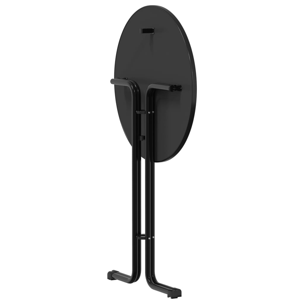 Τραπέζι Μπαρ Μαύρη Ø80x110 εκ. από Επεξεργασμένο Ξύλο/Ατσάλι