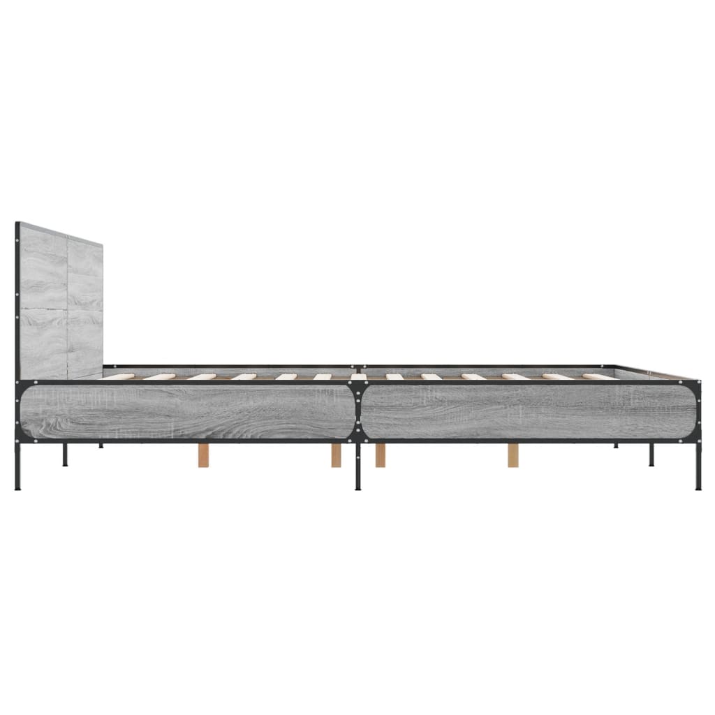 Πλαίσιο Κρεβατιού Γκρι Sonoma 120x200 εκ. Επεξ. Ξύλο & Μέταλλο
