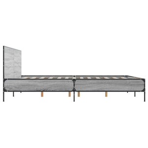 Πλαίσιο Κρεβατιού Γκρι Sonoma 120x200 εκ. Επεξ. Ξύλο & Μέταλλο
