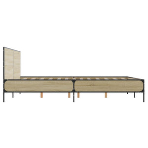 Πλαίσιο Κρεβατιού Sonoma Δρυς 150x200 εκ. Επεξ. Ξύλο & Μέταλλο