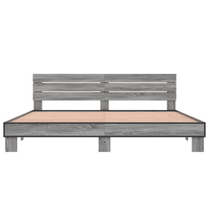 Πλαίσιο Κρεβατιού Γκρι Sonoma 200x200 εκ. Επεξ. Ξύλο & Μέταλλο
