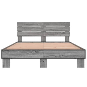 Πλαίσιο Κρεβατιού Γκρι Sonoma 120x200 εκ. Επεξ. Ξύλο & Μέταλλο