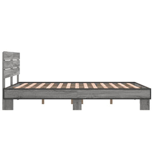 Πλαίσιο Κρεβατιού Γκρι Sonoma 120x200 εκ. Επεξ. Ξύλο & Μέταλλο