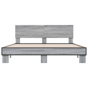 Πλαίσιο Κρεβατιού Γκρι Sonoma 150x200 εκ. Επεξ. Ξύλο & Μέταλλο