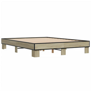 Πλαίσιο Κρεβατιού Sonoma Δρυς 150x200 εκ. Επεξ. Ξύλο & Μέταλλο