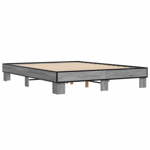 Πλαίσιο Κρεβατιού Γκρι Sonoma 150x200 εκ. Επεξ. Ξύλο & Μέταλλο