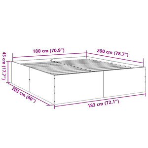Πλαίσιο Κρεβατιού Sonoma Δρυς 180x200 εκ. Επεξεργασμένο Ξύλο