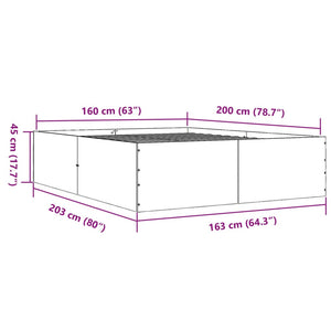 Πλαίσιο Κρεβατιού Sonoma Δρυς 160x200 εκ. Επεξεργασμένο Ξύλο - Pakobazaar