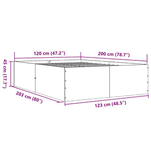Πλαίσιο Κρεβατιού Καπνιστή Δρυς 120x200 εκ. Επεξεργασμένο Ξύλο