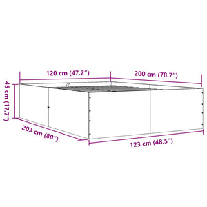 Πλαίσιο Κρεβατιού Γκρι Sonoma 120x200 εκ. Επεξεργασμένο Ξύλο