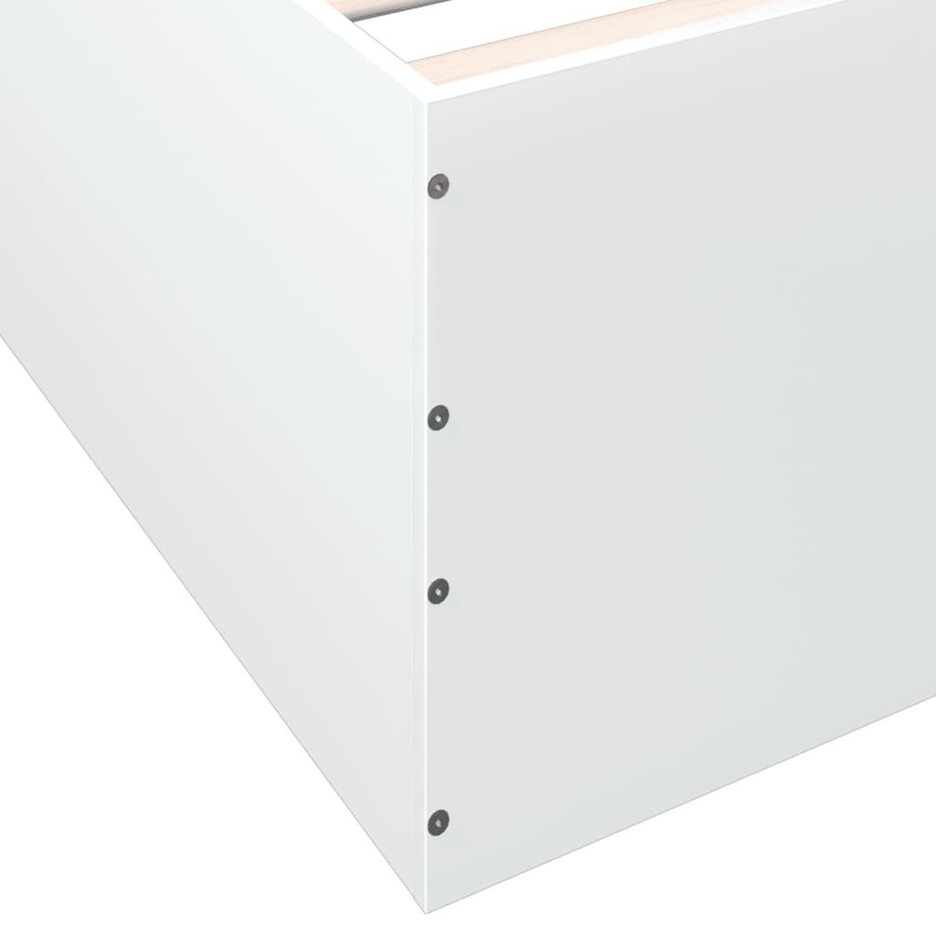 Πλαίσιο Κρεβατιού Λευκό 135x190 εκ. από Επεξεργασμένο Ξύλο