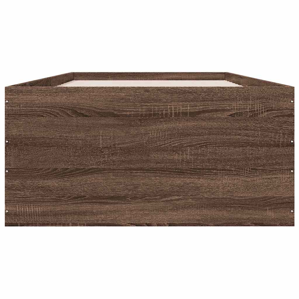 Πλαίσιο Κρεβατιού Καφέ Δρυς 90x200 εκ. Επεξεργασμένο Ξύλο