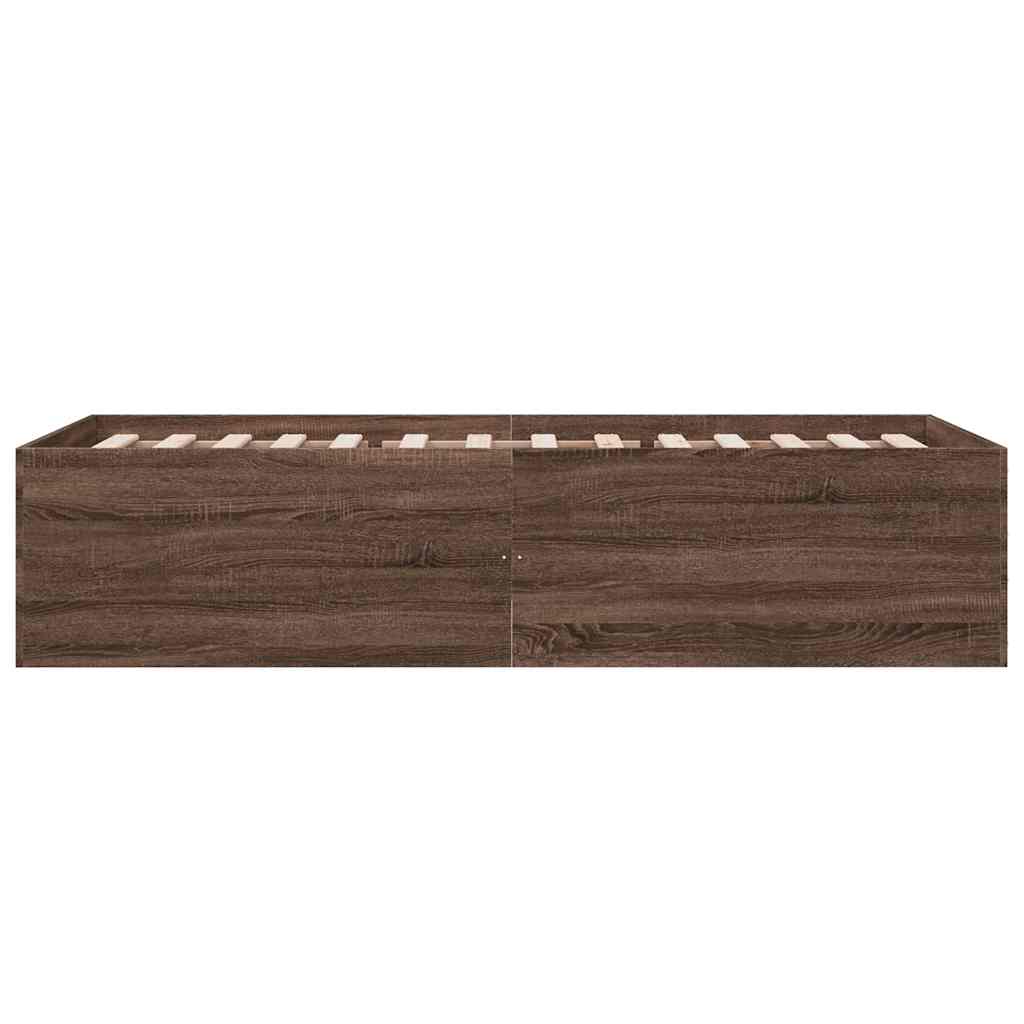 Πλαίσιο Κρεβατιού Καφέ Δρυς 90x200 εκ. Επεξεργασμένο Ξύλο