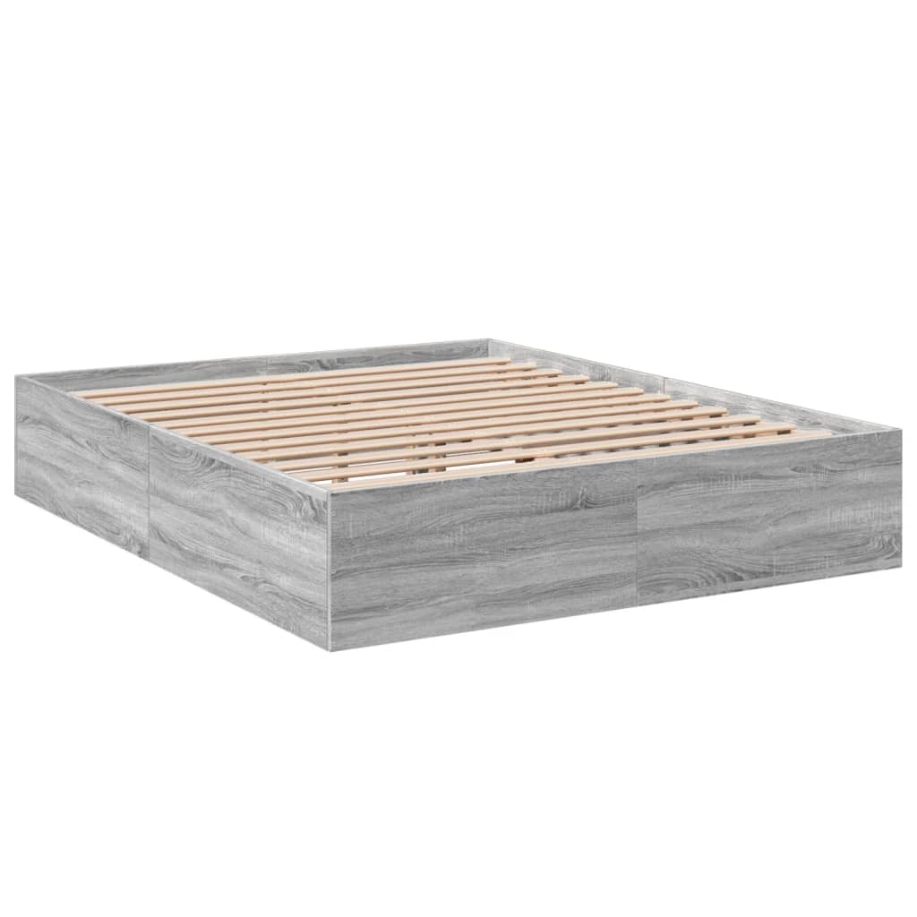 Πλαίσιο Κρεβατιού Γκρι Sonoma 160x200 εκ. Επεξεργασμένο Ξύλο - Pakobazaar